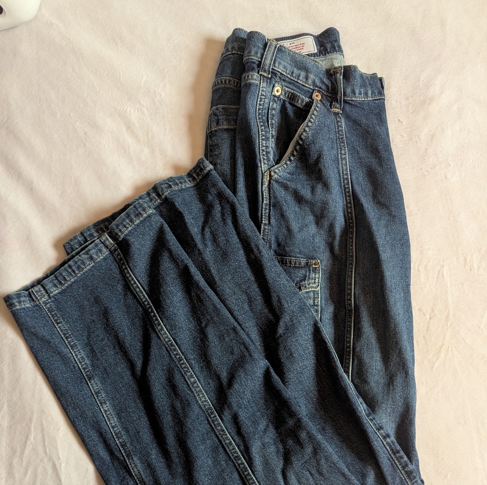 GAP Loose Fit Mid Rise Cargo Jeans - Dark Blue